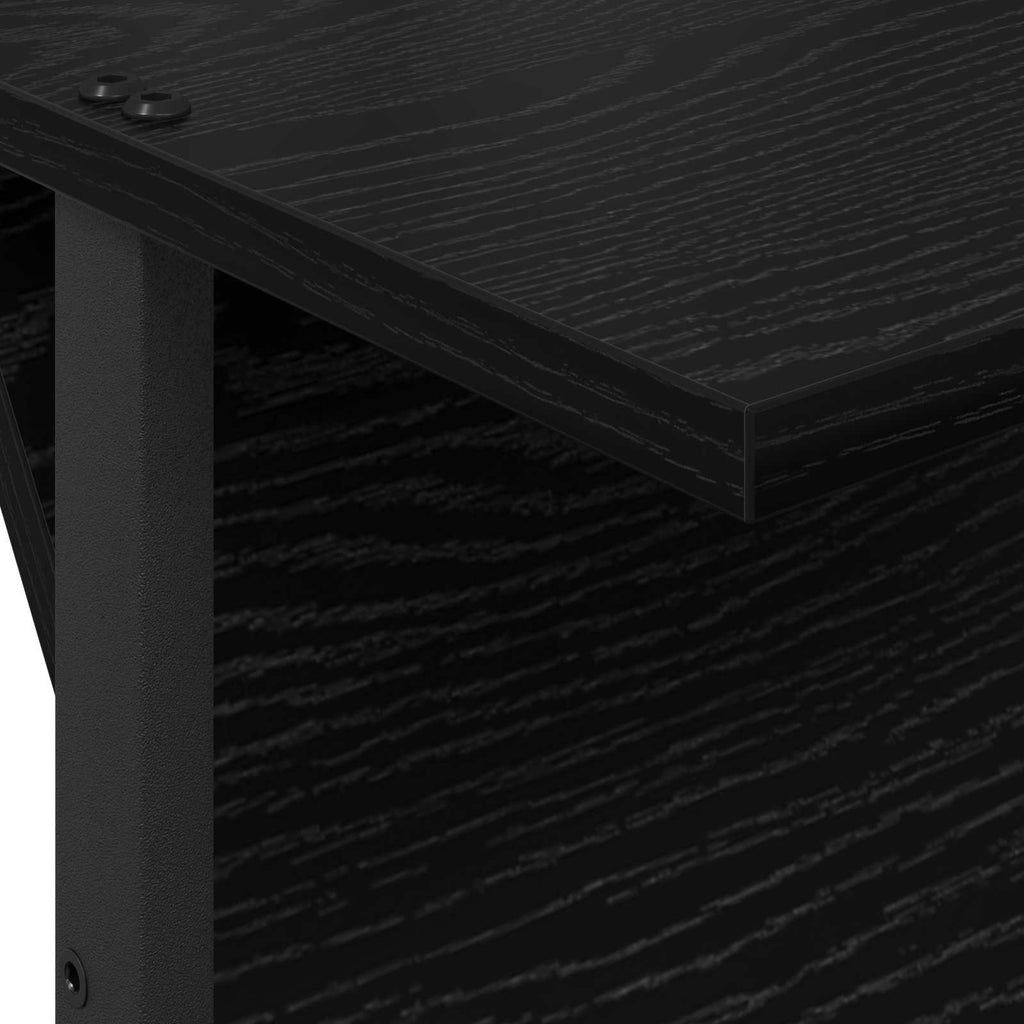 Magazinregal mit Regal Schwarz Eichen-Optik 68 x 40 x 123.5 cm