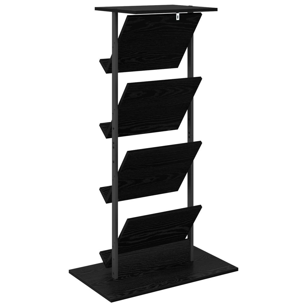 Magazinregal mit Regal Schwarz Eichen-Optik 68 x 40 x 123.5 cm