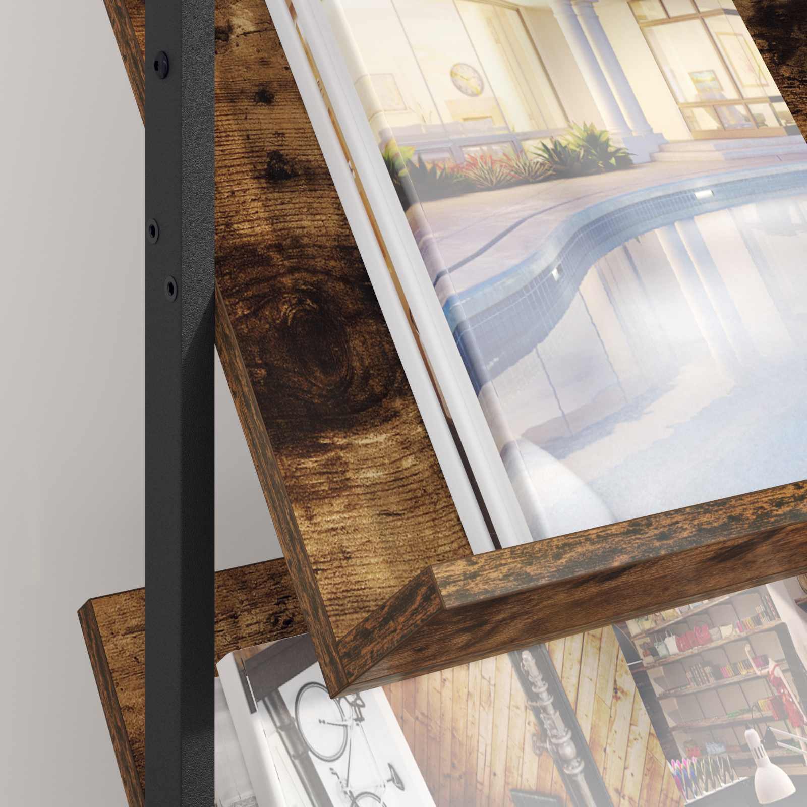 Magazinregal Geräucherte Eiche 68 x 40 x 123.5 cm Holzwerkstoff