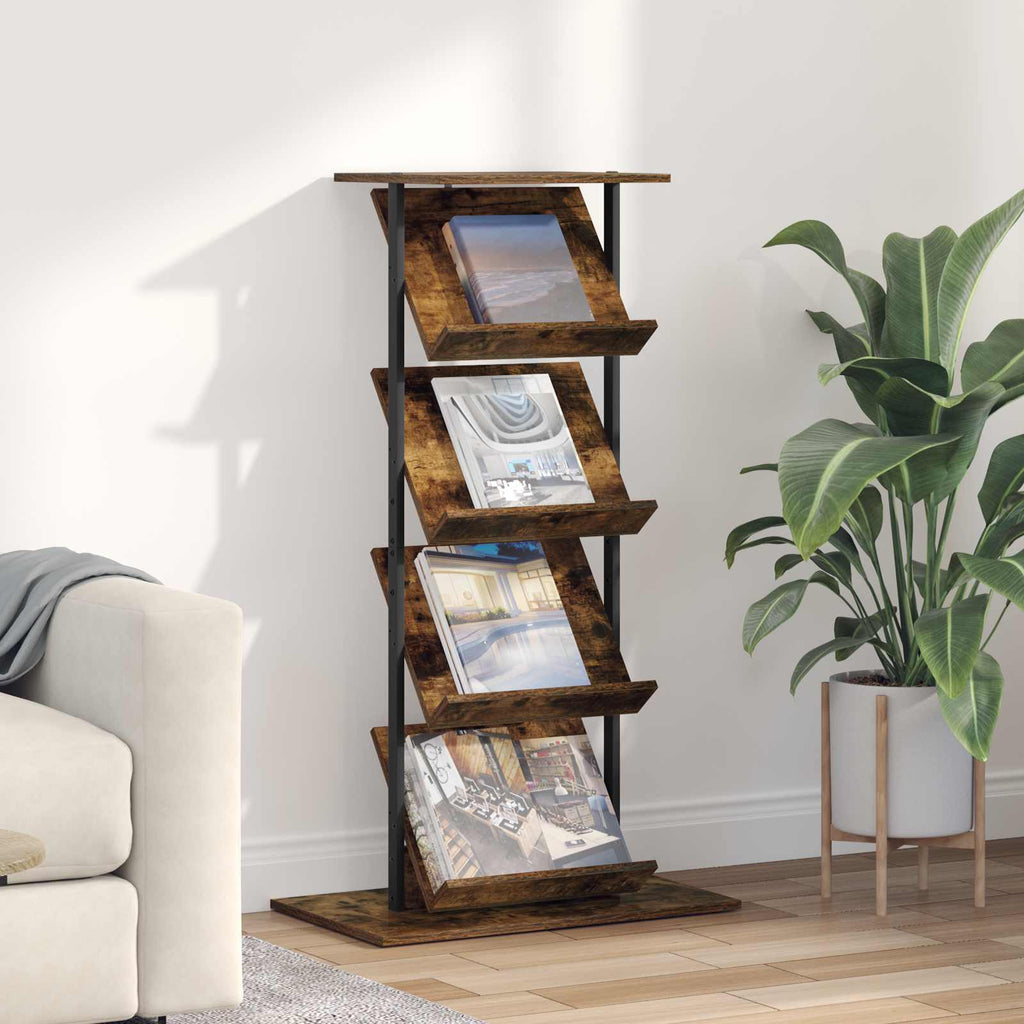 Magazinregal Geräucherte Eiche 68 x 40 x 123.5 cm Holzwerkstoff