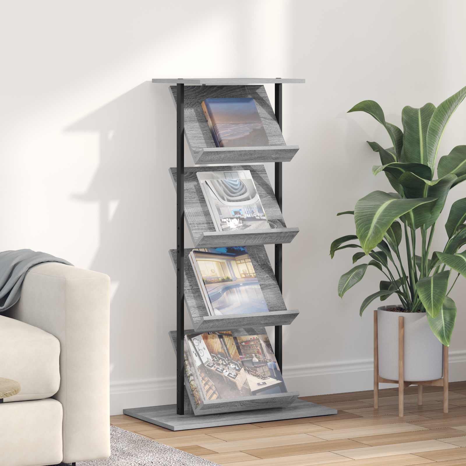 Magazinregal Graues Sonoma 68 x 40 x 123.5 cm Holzwerkstoff