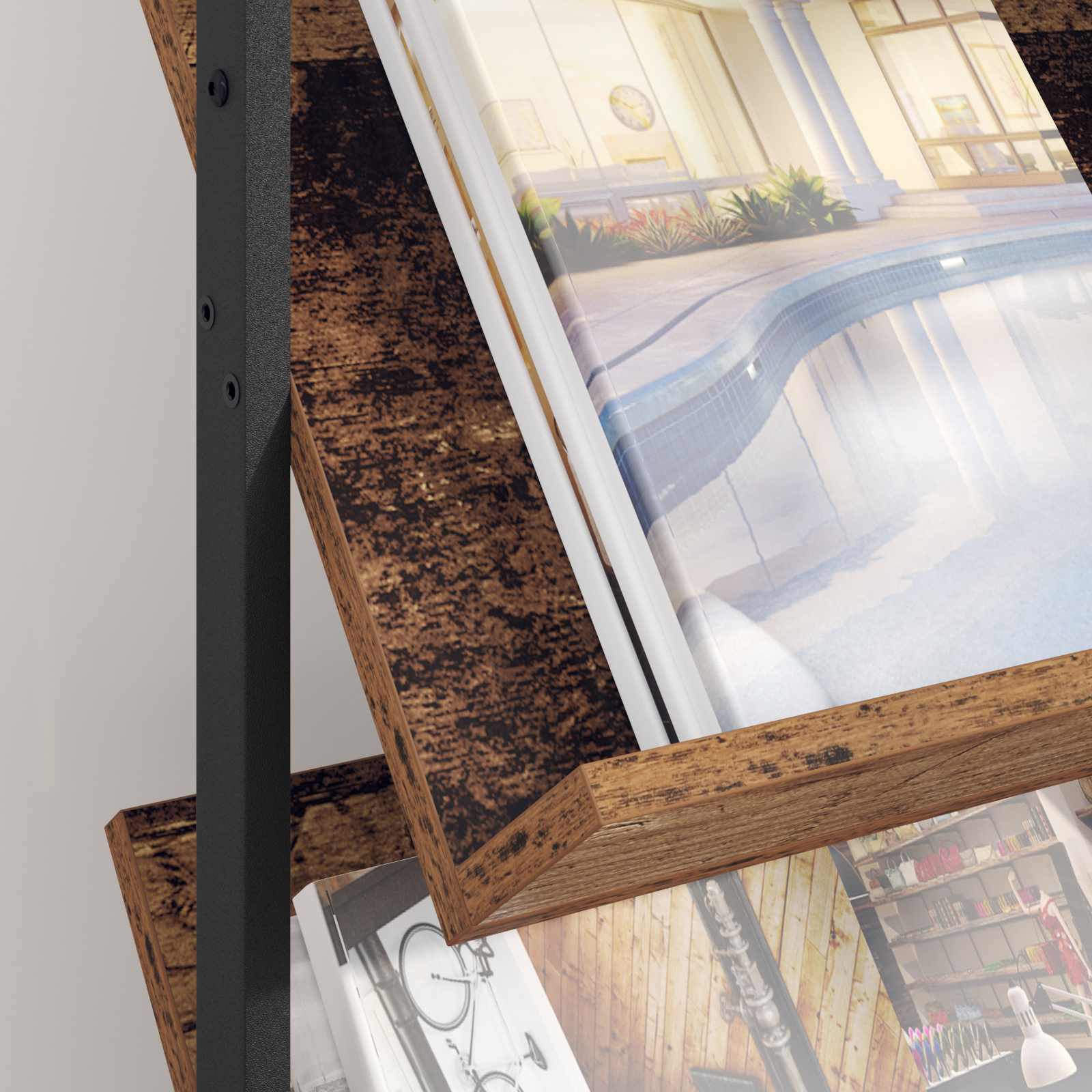 Magazinregal mit Regal Altholz 68 x 40 x 123.5 cm Holzwerkstoff