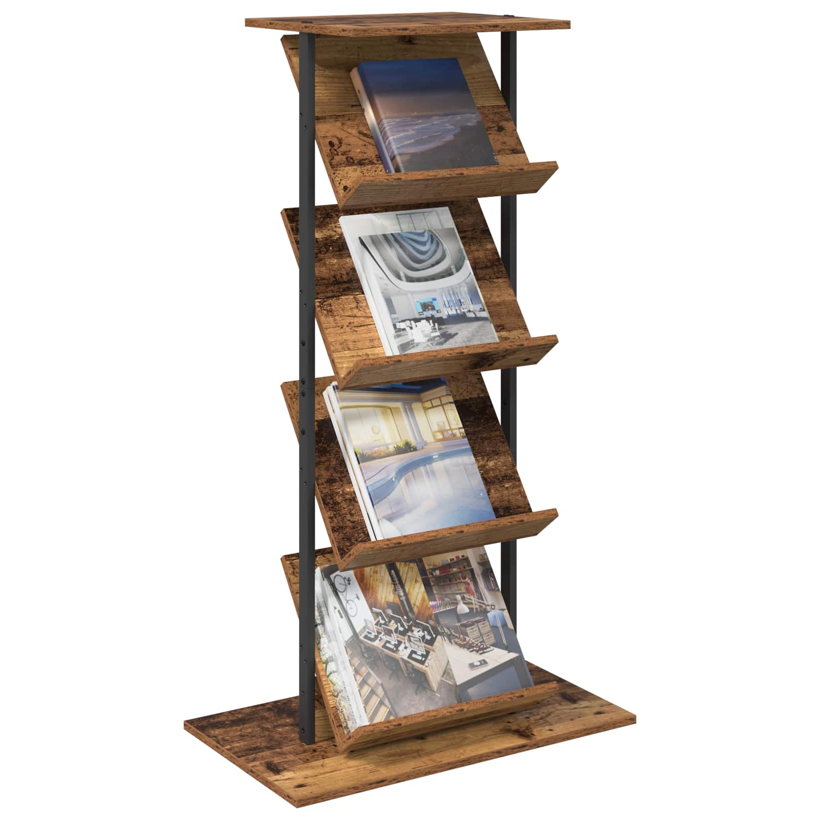 Magazinregal mit Regal Altholz 68 x 40 x 123.5 cm Holzwerkstoff