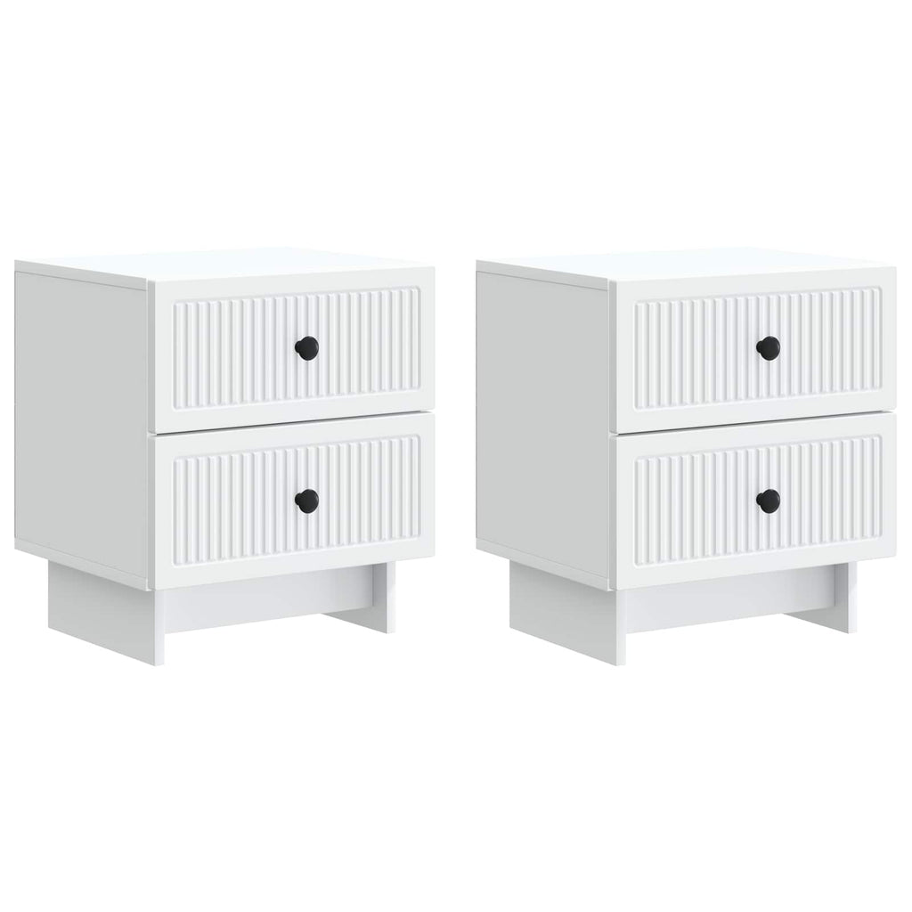 Nachttisch 2 pcs Weiß 43 x 34,5 x 47,5 cm Holzwerkstoff