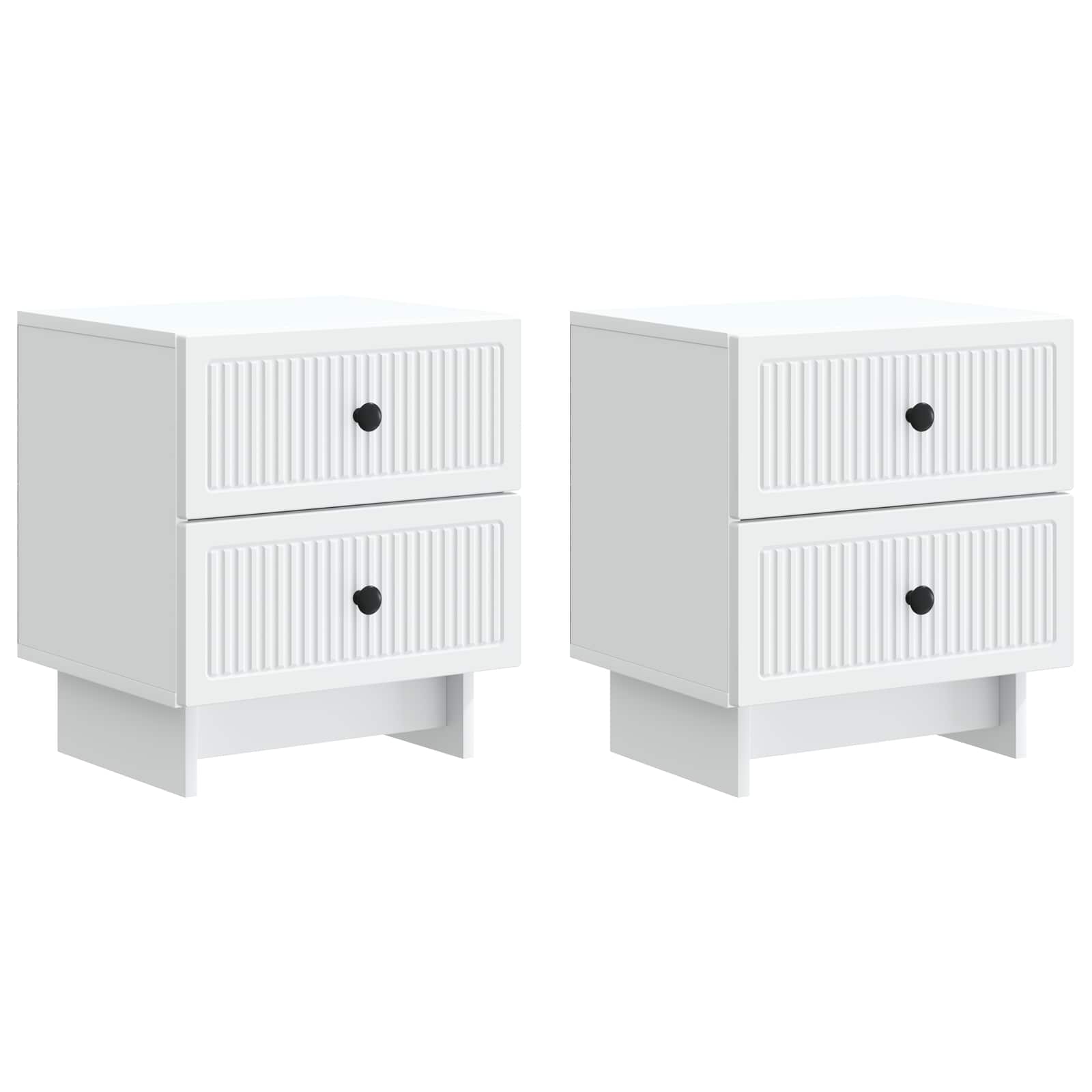 Nachttisch 2 pcs Weiß 43 x 34,5 x 47,5 cm Holzwerkstoff