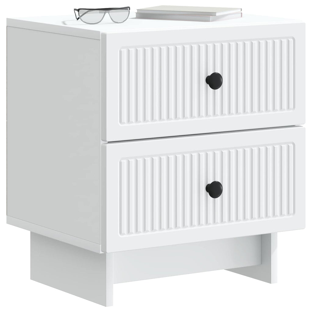 Nachttisch 2 pcs Weiß 43 x 34,5 x 47,5 cm Holzwerkstoff
