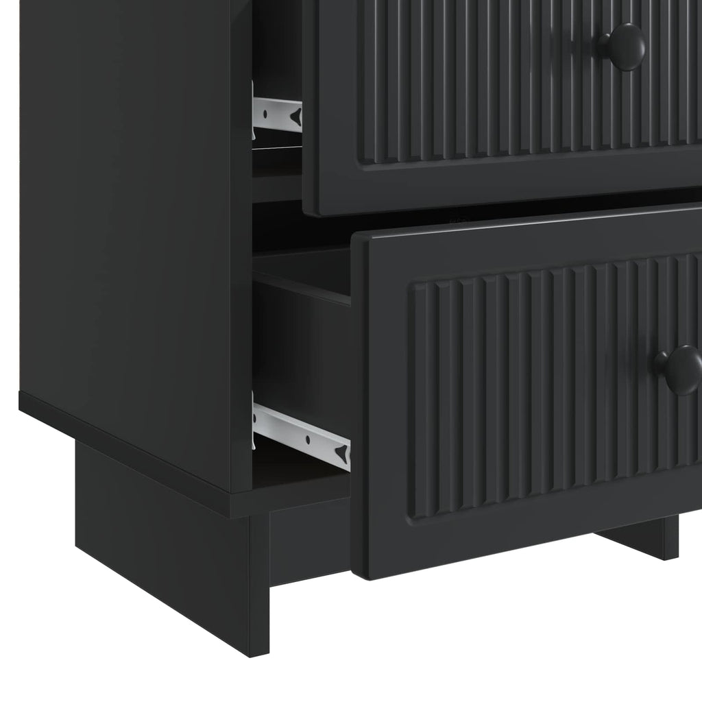 Nachttisch 2 pcs Schwarz 43 x 34,5 x 47,5 cm Holzwerkstoff