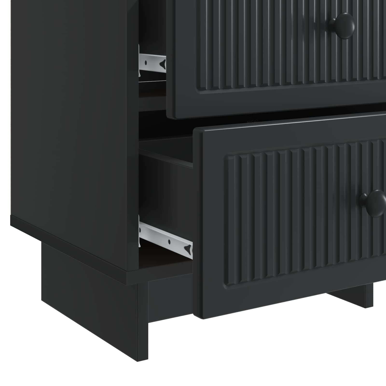 Nachttisch 2 pcs Schwarz 43 x 34,5 x 47,5 cm Holzwerkstoff