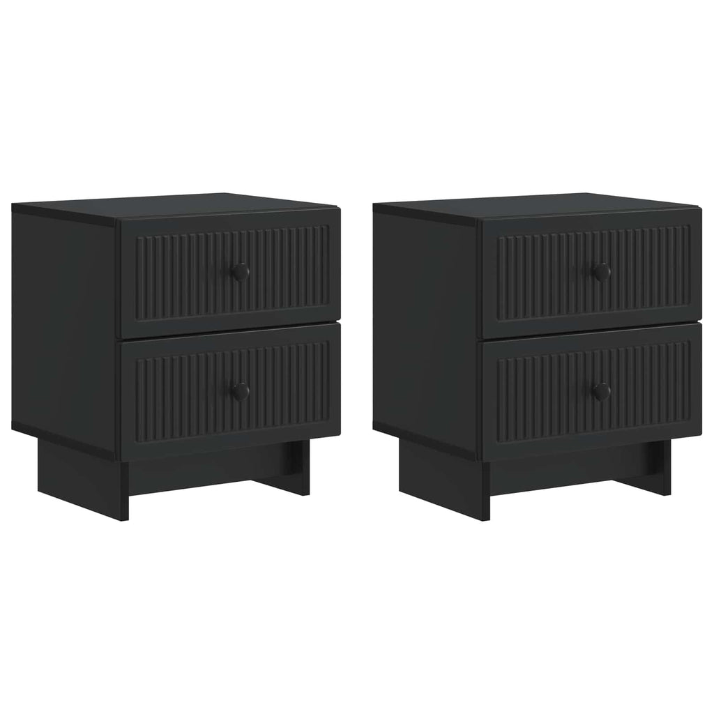 Nachttisch 2 pcs Schwarz 43 x 34,5 x 47,5 cm Holzwerkstoff