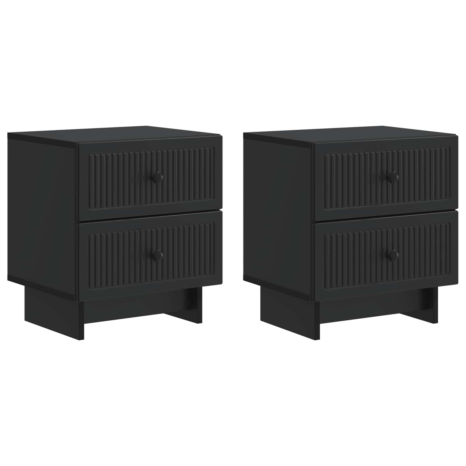 Nachttisch 2 pcs Schwarz 43 x 34,5 x 47,5 cm Holzwerkstoff