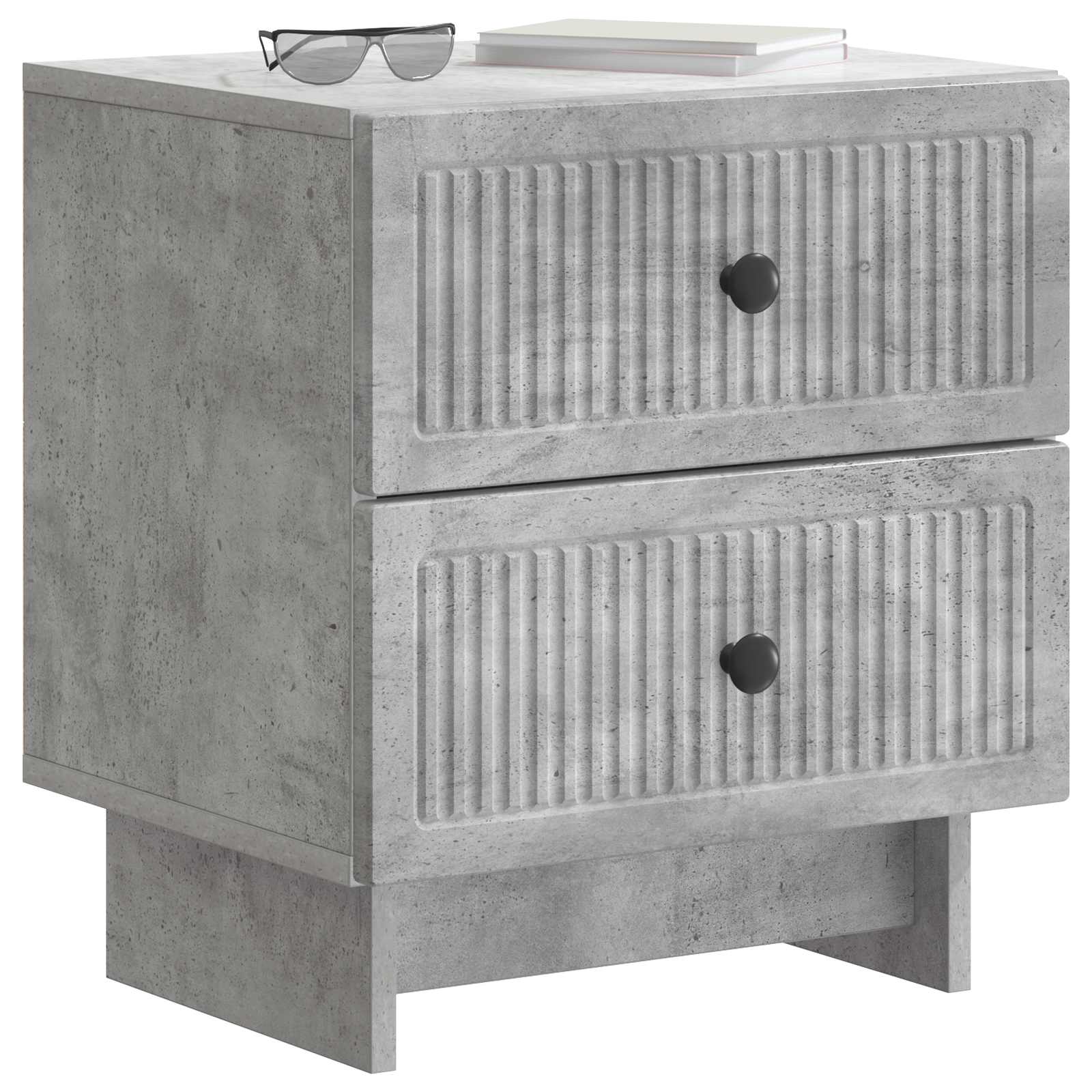 Nachttisch Betongrau 43 x 34,5 x 47,5 cm Holzwerkstoff