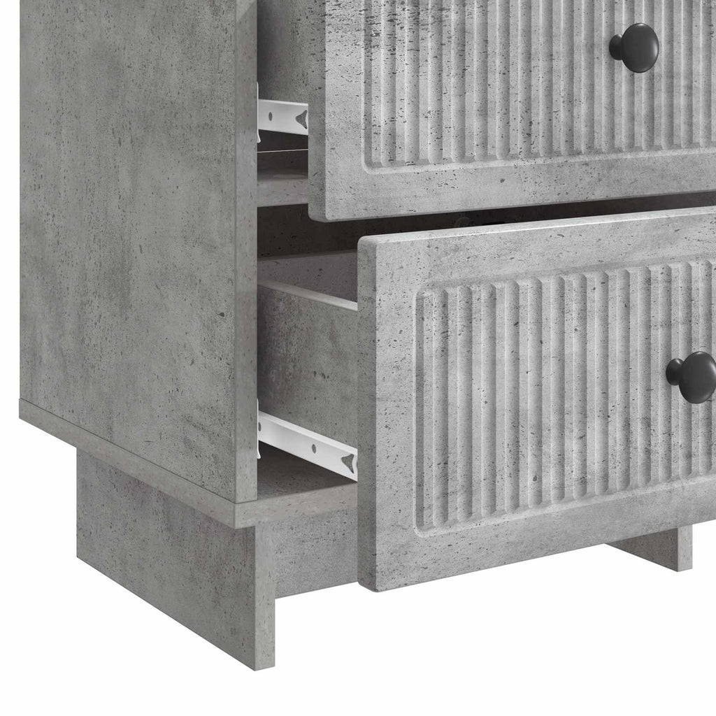Nachttisch 2 pcs Betongrau 43 x 34,5 x 47,5 cm Holzwerkstoff