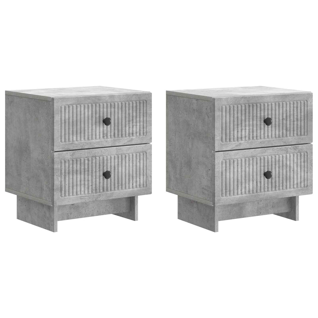 Nachttisch 2 pcs Betongrau 43 x 34,5 x 47,5 cm Holzwerkstoff
