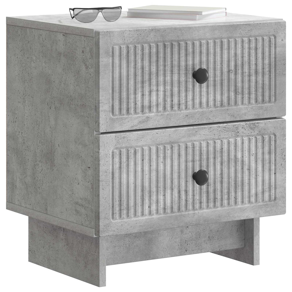 Nachttisch 2 pcs Betongrau 43 x 34,5 x 47,5 cm Holzwerkstoff