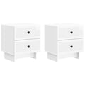 Nachttisch 2 pcs Hochglanz Weiß 43 x 34,5 x 47,5 cm