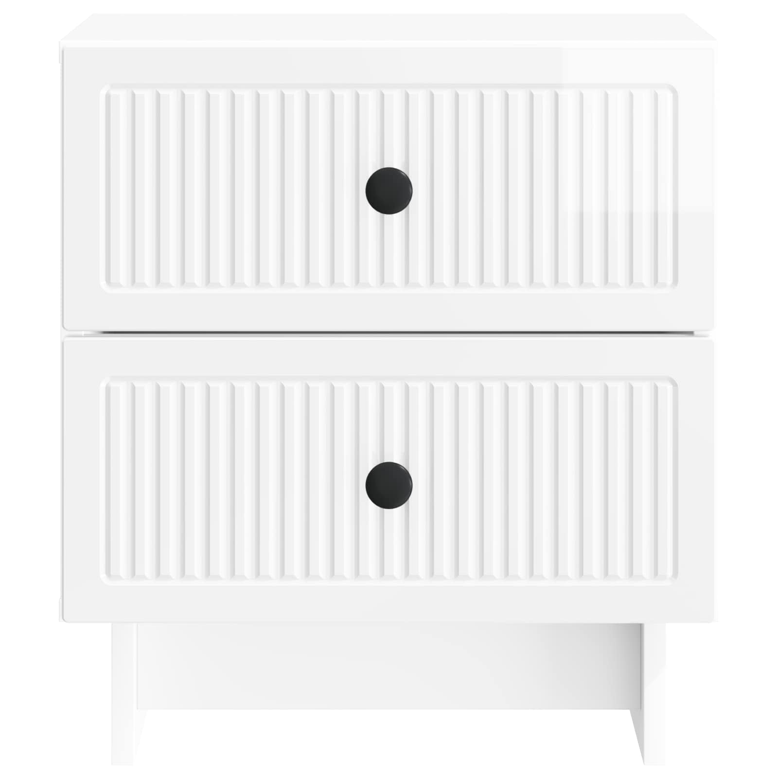 Nachttisch 2 pcs Hochglanz Weiß 43 x 34,5 x 47,5 cm