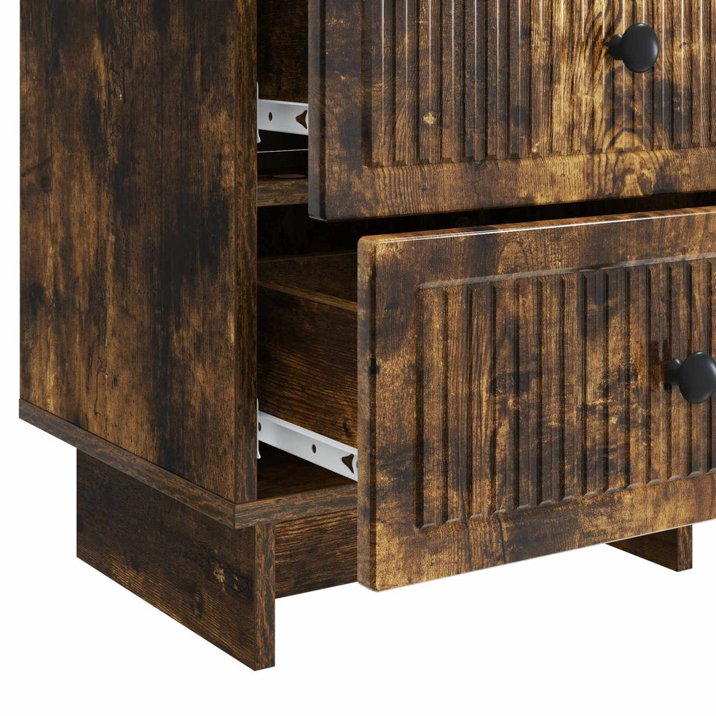 Nachttisch 2 pcs Geräucherte Eiche 43 x 34,5 x 47,5 cm
