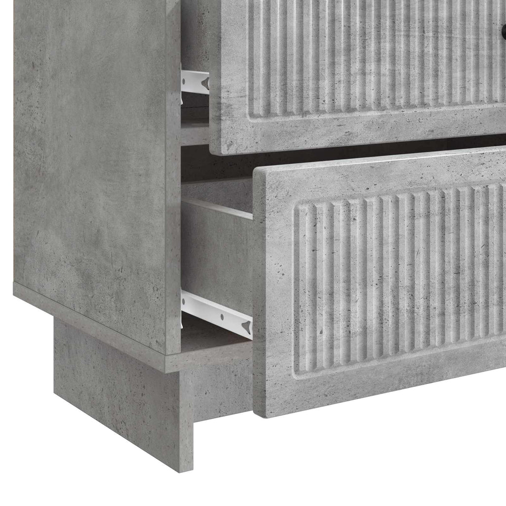 Nachttisch Betongrau 62 x 34,5 x 47,5 cm Holzwerkstoff