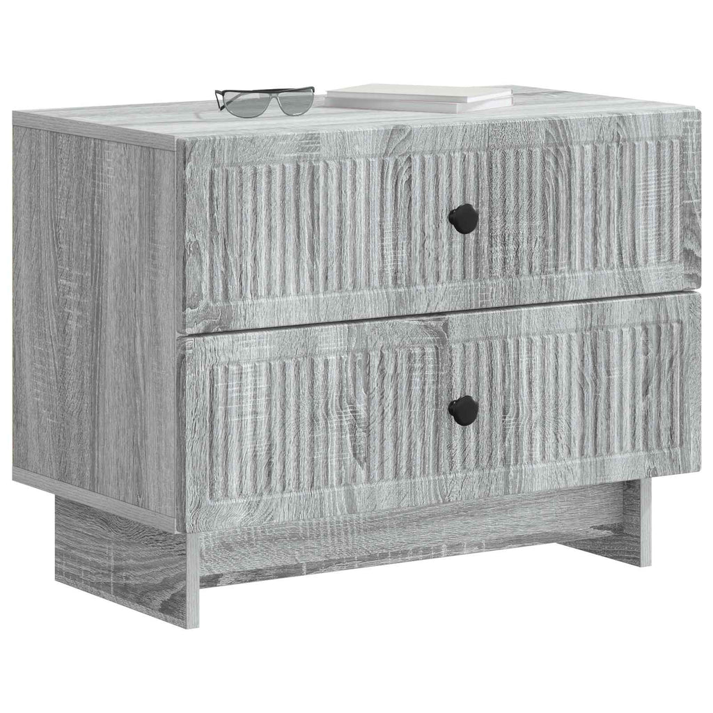 Nachttisch Graues Sonoma 62 x 34,5 x 47,5 cm Holzwerkstoff