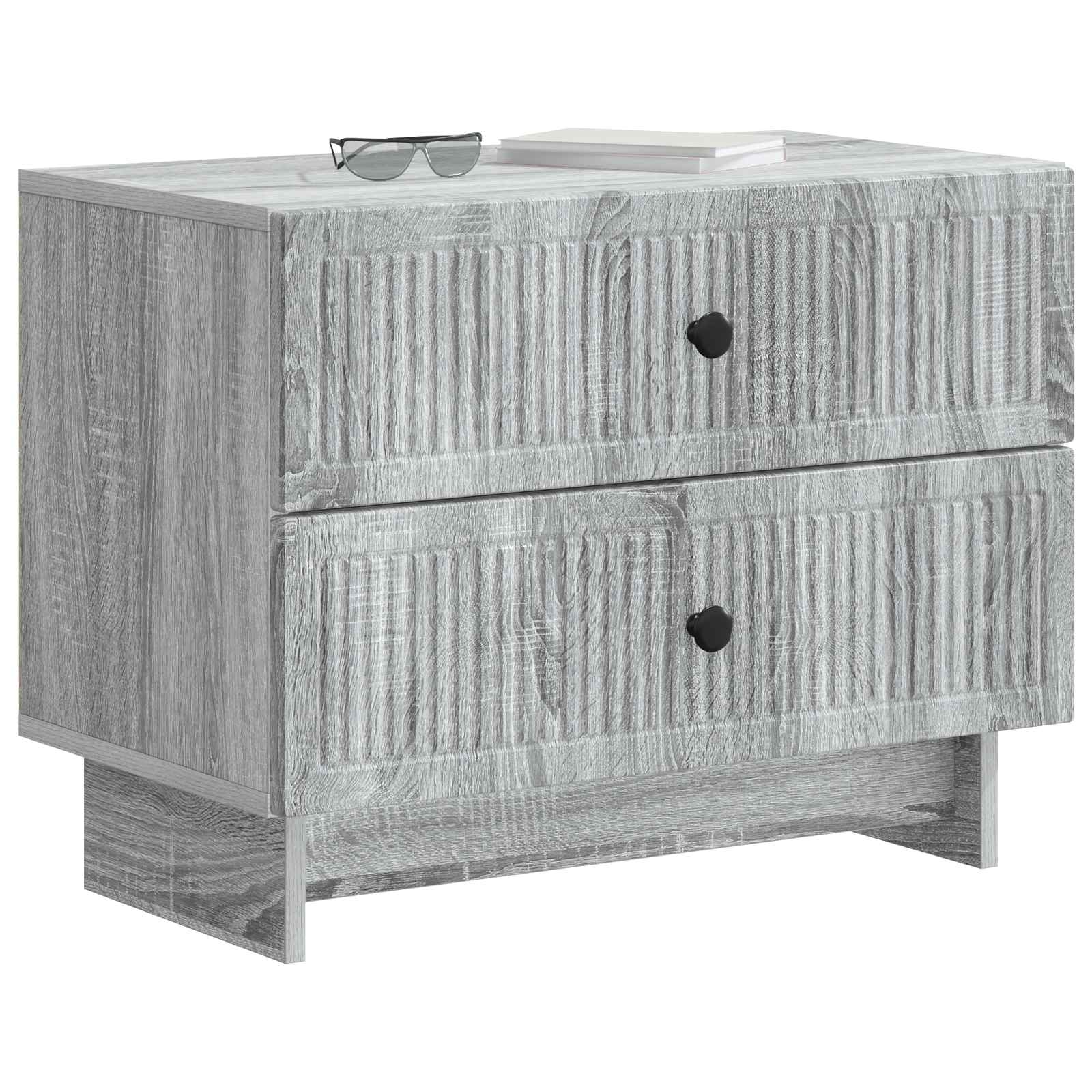 Nachttisch Graues Sonoma 62 x 34,5 x 47,5 cm Holzwerkstoff