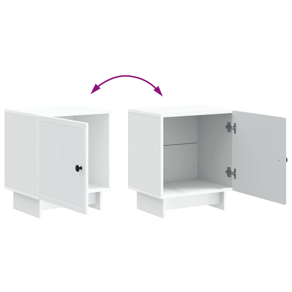 Nachttisch 2 pcs Weiß 43 x 34,5 x 50 cm Holzwerkstoff