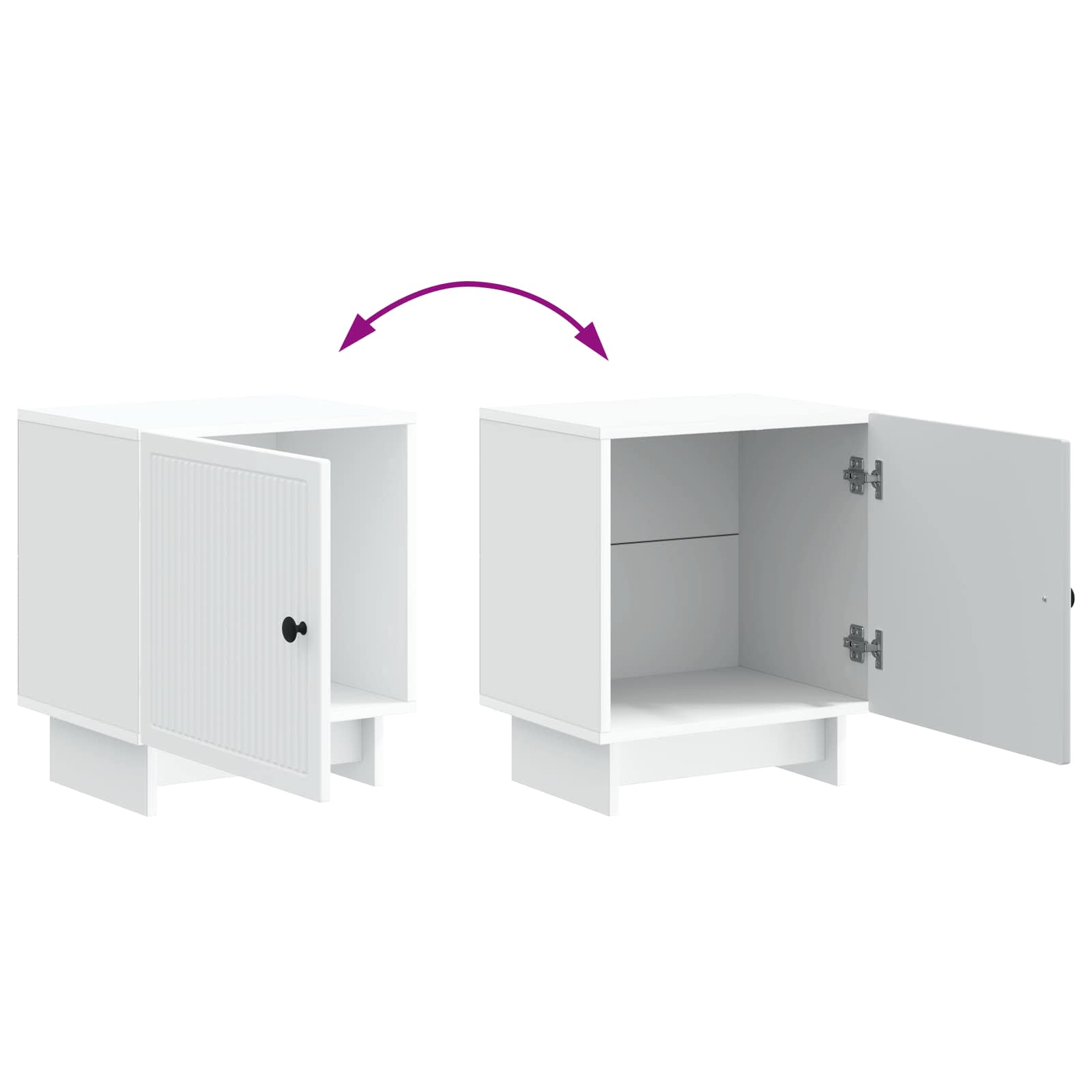 Nachttisch 2 pcs Weiß 43 x 34,5 x 50 cm Holzwerkstoff