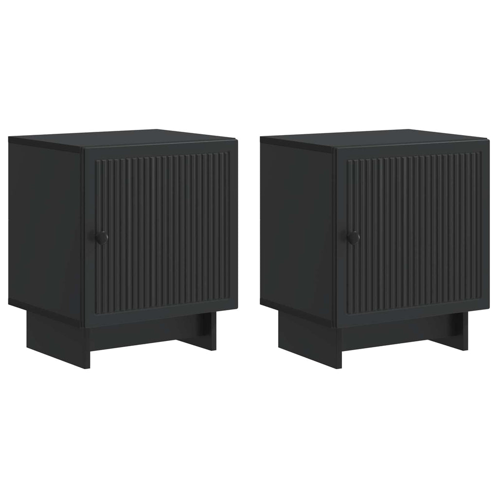 Nachttisch 2 pcs Schwarz 43 x 34,5 x 50 cm Holzwerkstoff