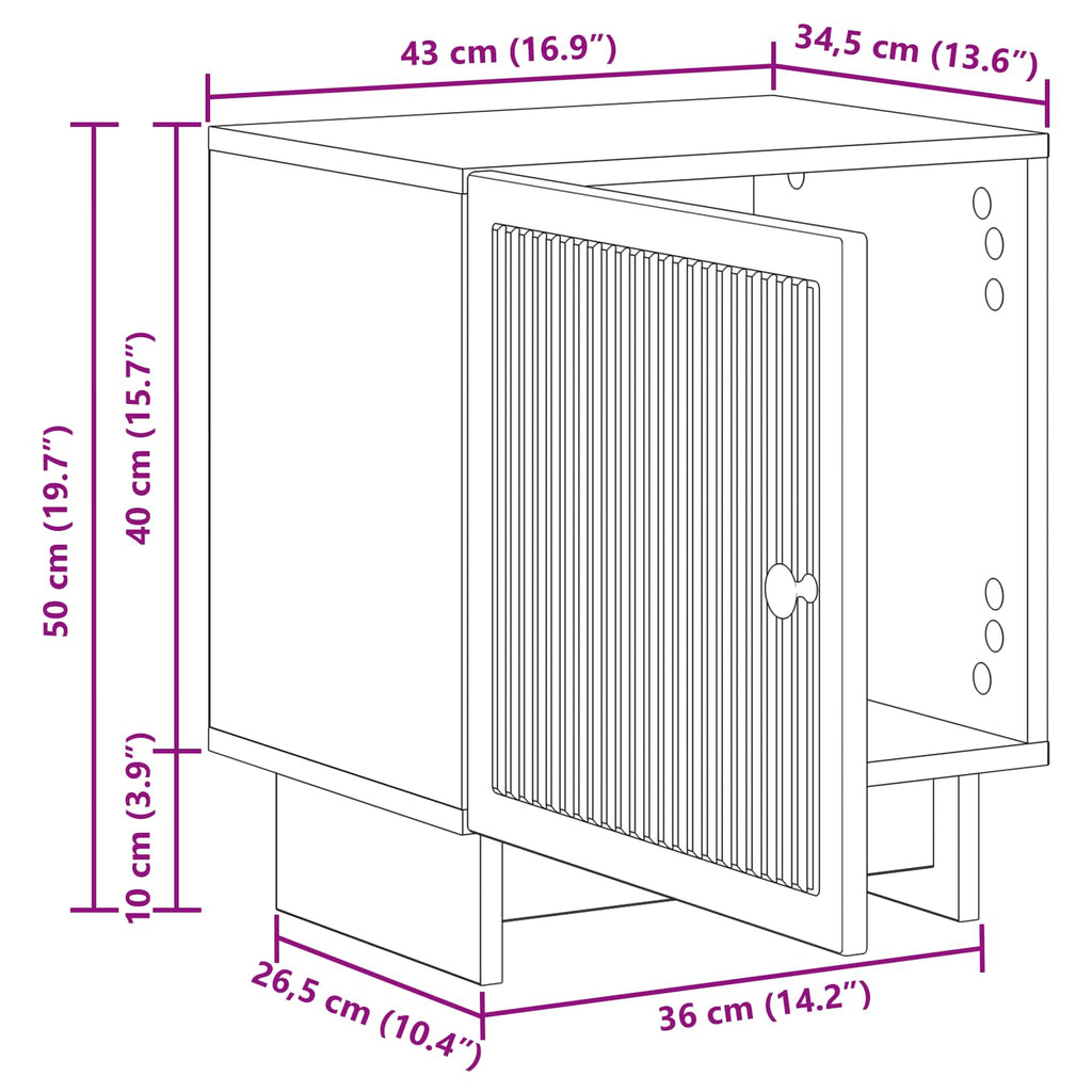 Nachttisch Betongrau 43 x 34,5 x 50 cm Holzwerkstoff