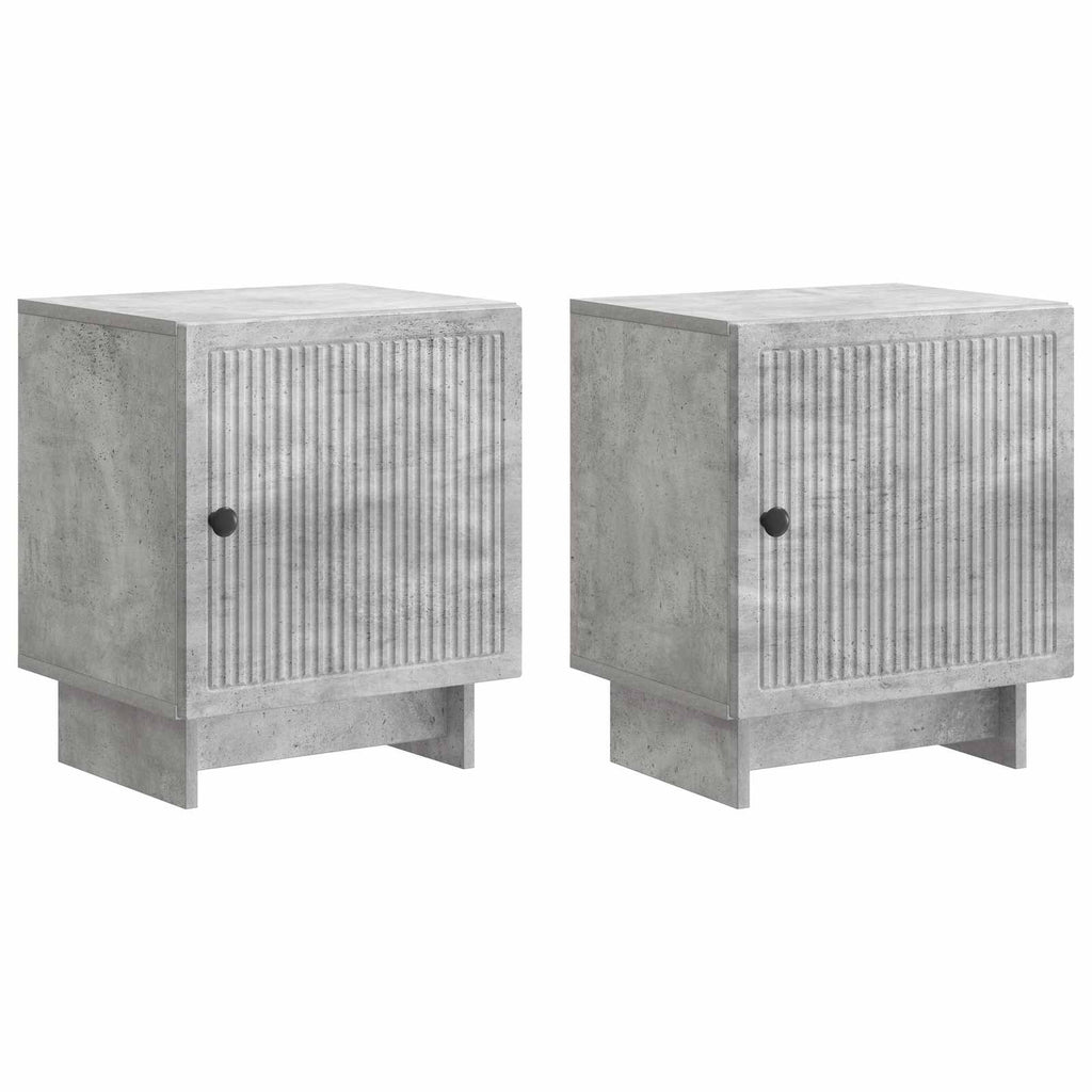 Nachttisch 2 pcs Betongrau 43 x 34,5 x 50 cm Holzwerkstoff