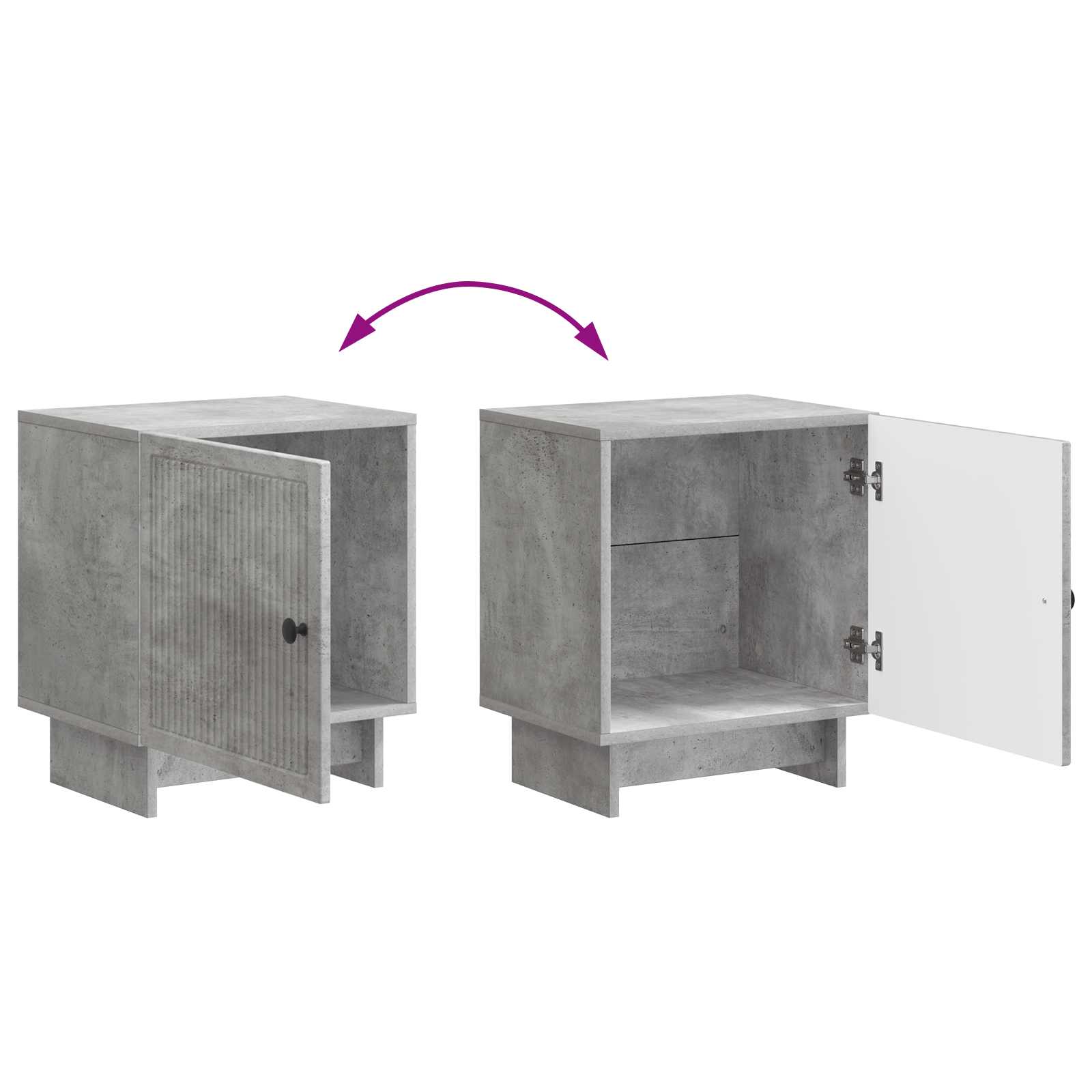 Nachttisch 2 pcs Betongrau 43 x 34,5 x 50 cm Holzwerkstoff