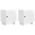 Nachttisch 2 pcs Hochglanz Weiß 43 x 34,5 x 50 cm Holzwerkstoff
