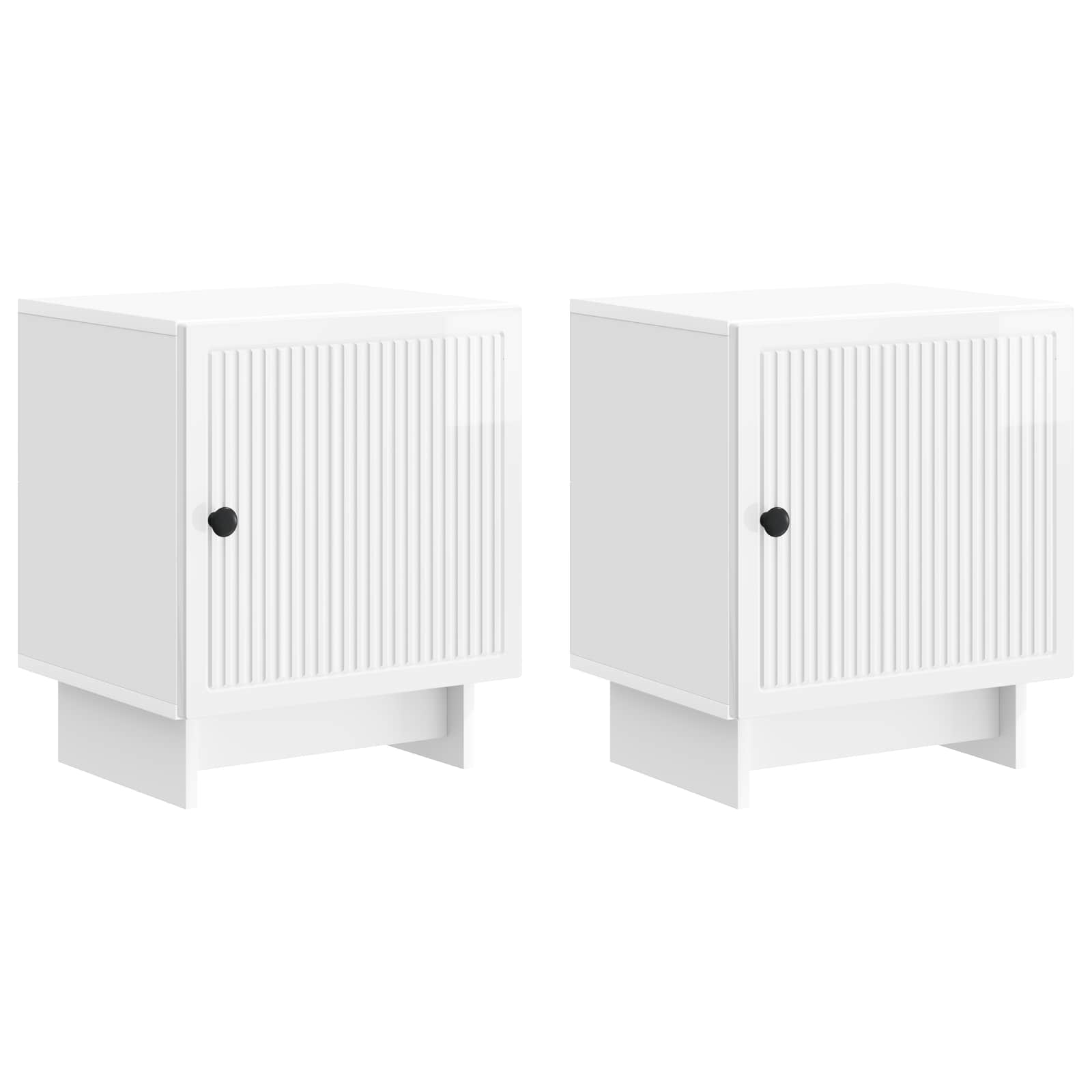 Nachttisch 2 pcs Hochglanz Weiß 43 x 34,5 x 50 cm Holzwerkstoff