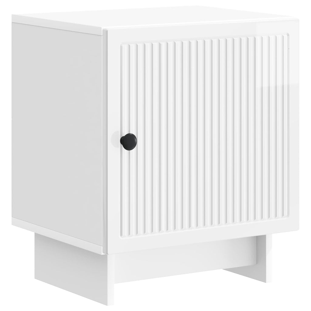 Nachttisch 2 pcs Hochglanz Weiß 43 x 34,5 x 50 cm Holzwerkstoff