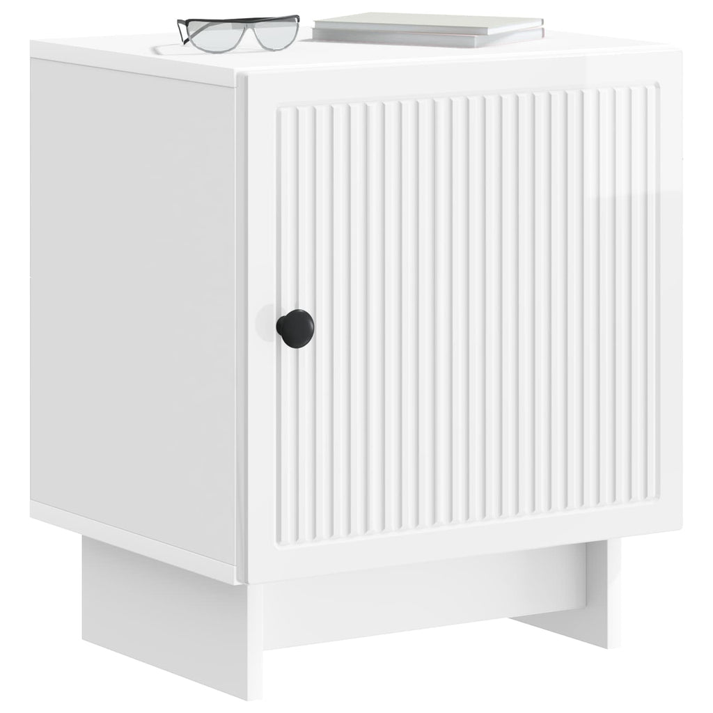 Nachttisch 2 pcs Hochglanz Weiß 43 x 34,5 x 50 cm Holzwerkstoff