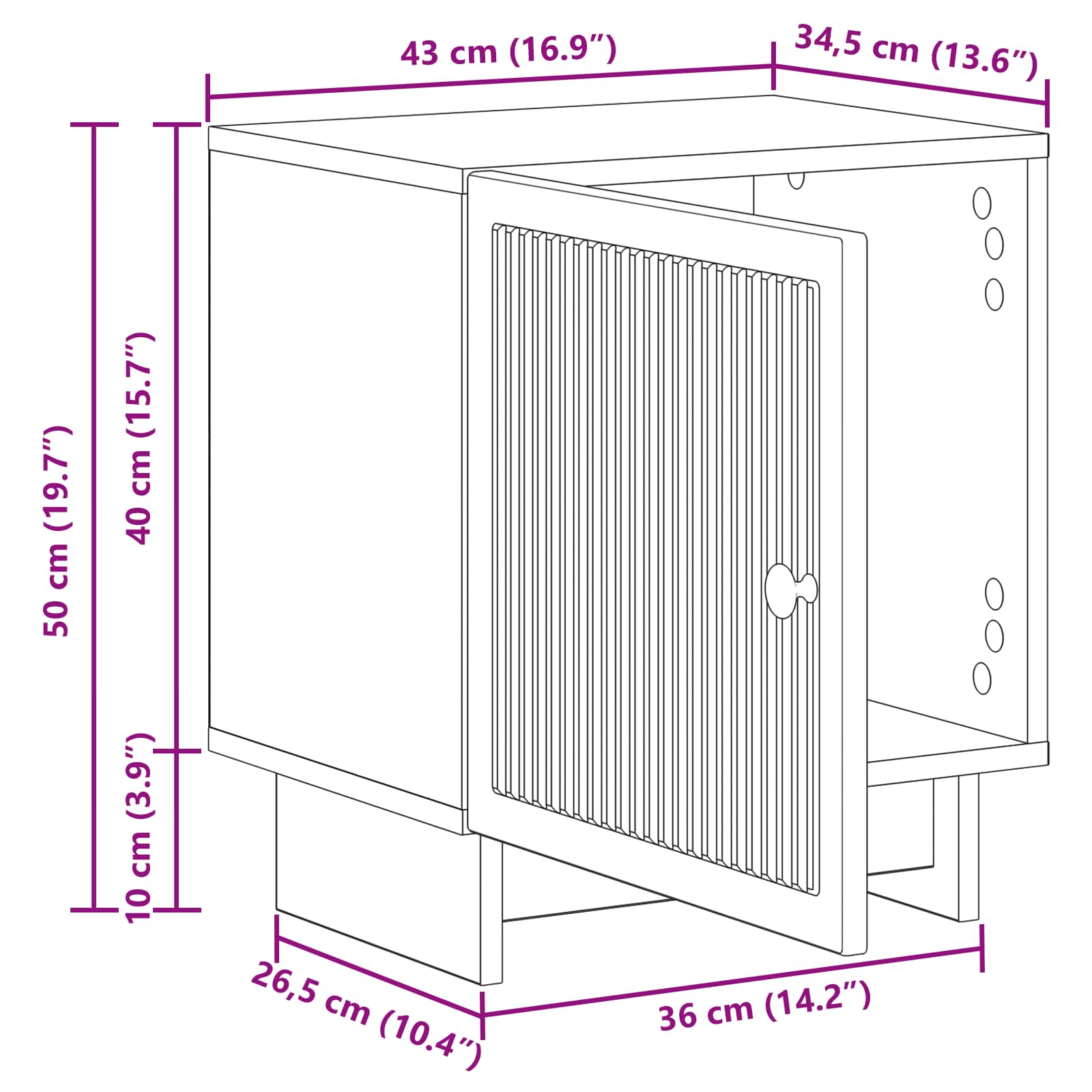Nachttisch 2 pcs Hochglanz Weiß 43 x 34,5 x 50 cm Holzwerkstoff