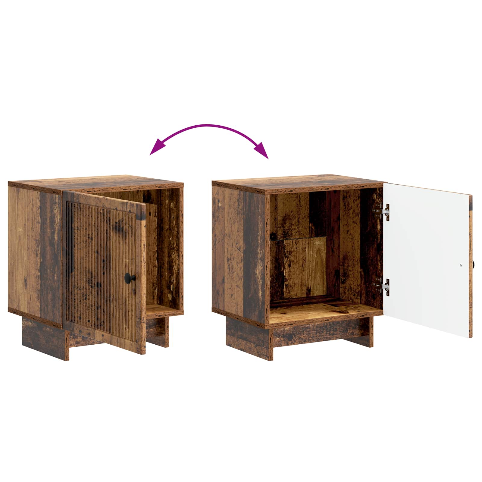 Nachttisch Altholz 43 x 34,5 x 50 cm Holzwerkstoff