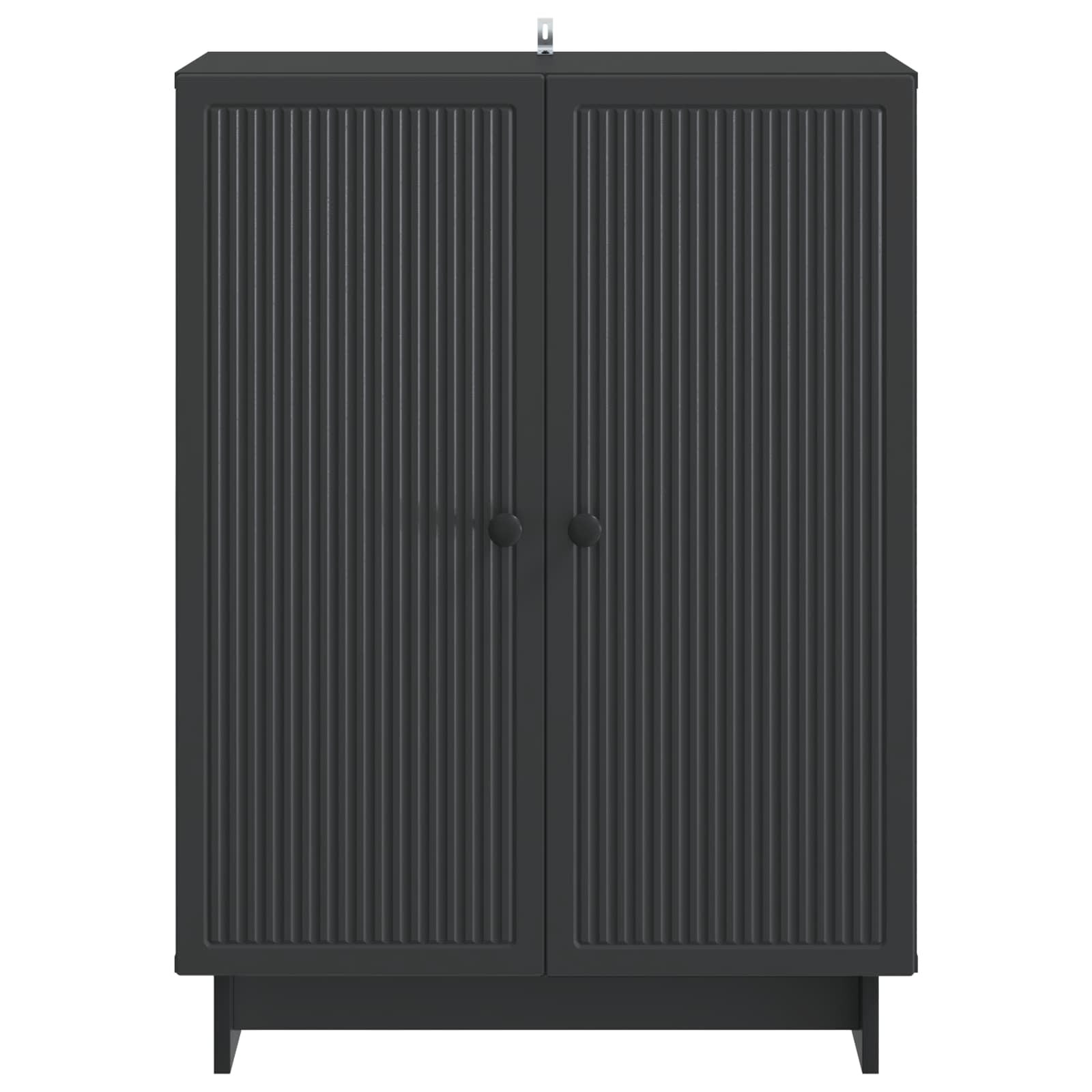 Sideboard Schwarz 66 x 34,5 x 90 cm Holzwerkstoff
