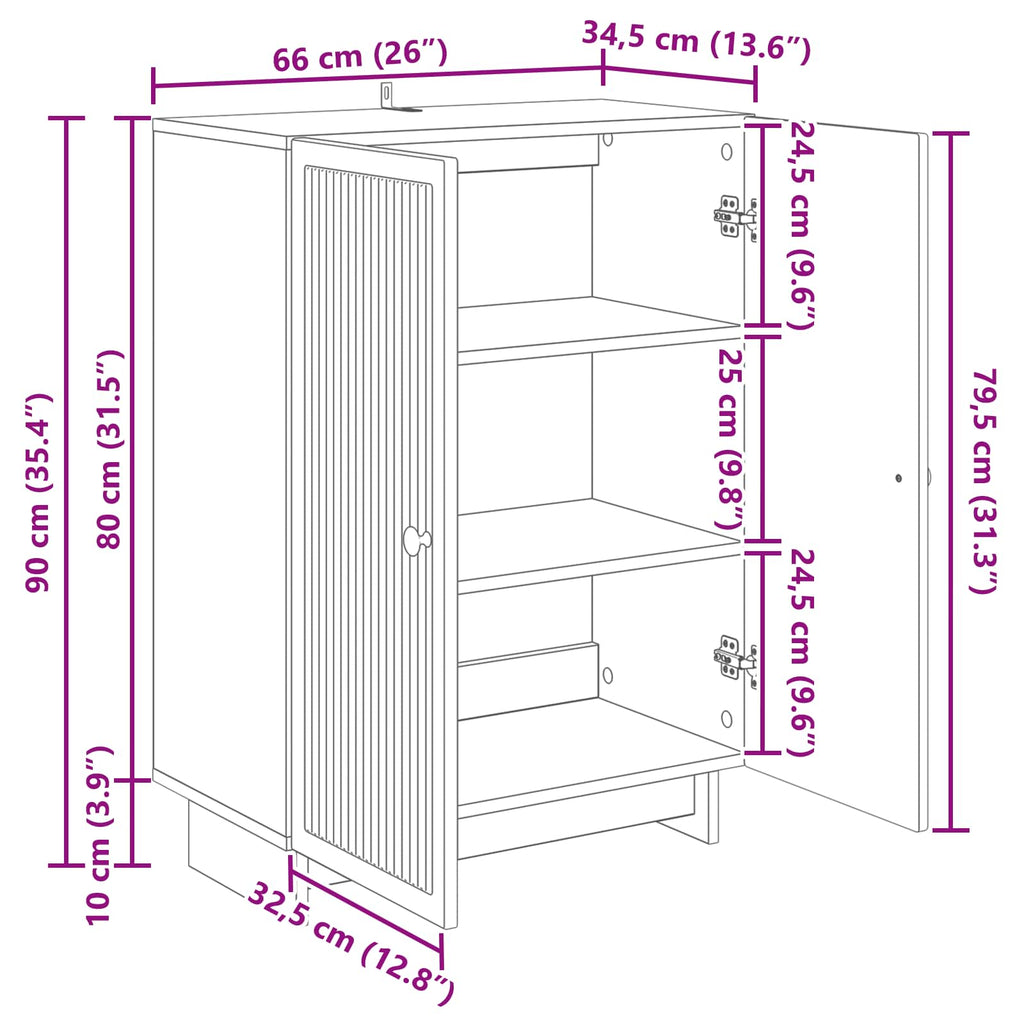 Sideboard Sonoma-Eiche 66 x 34,5 x 90 cm Holzwerkstoff
