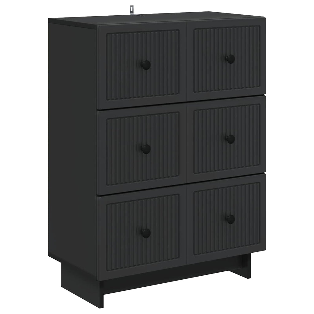 Schubladenschrank Schwarz 66 x 34,5 x 90 cm Holzwerkstoff