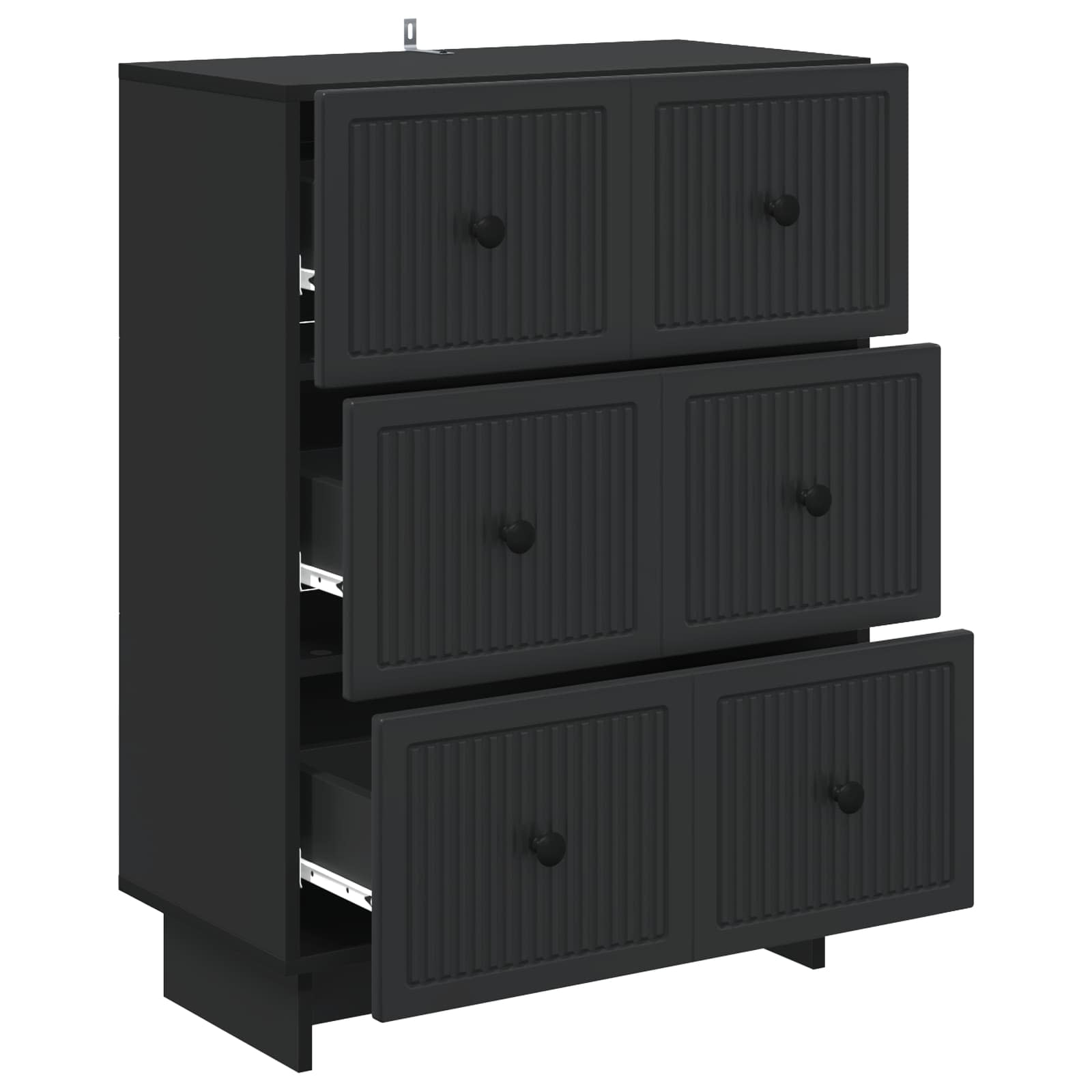 Schubladenschrank Schwarz 66 x 34,5 x 90 cm Holzwerkstoff