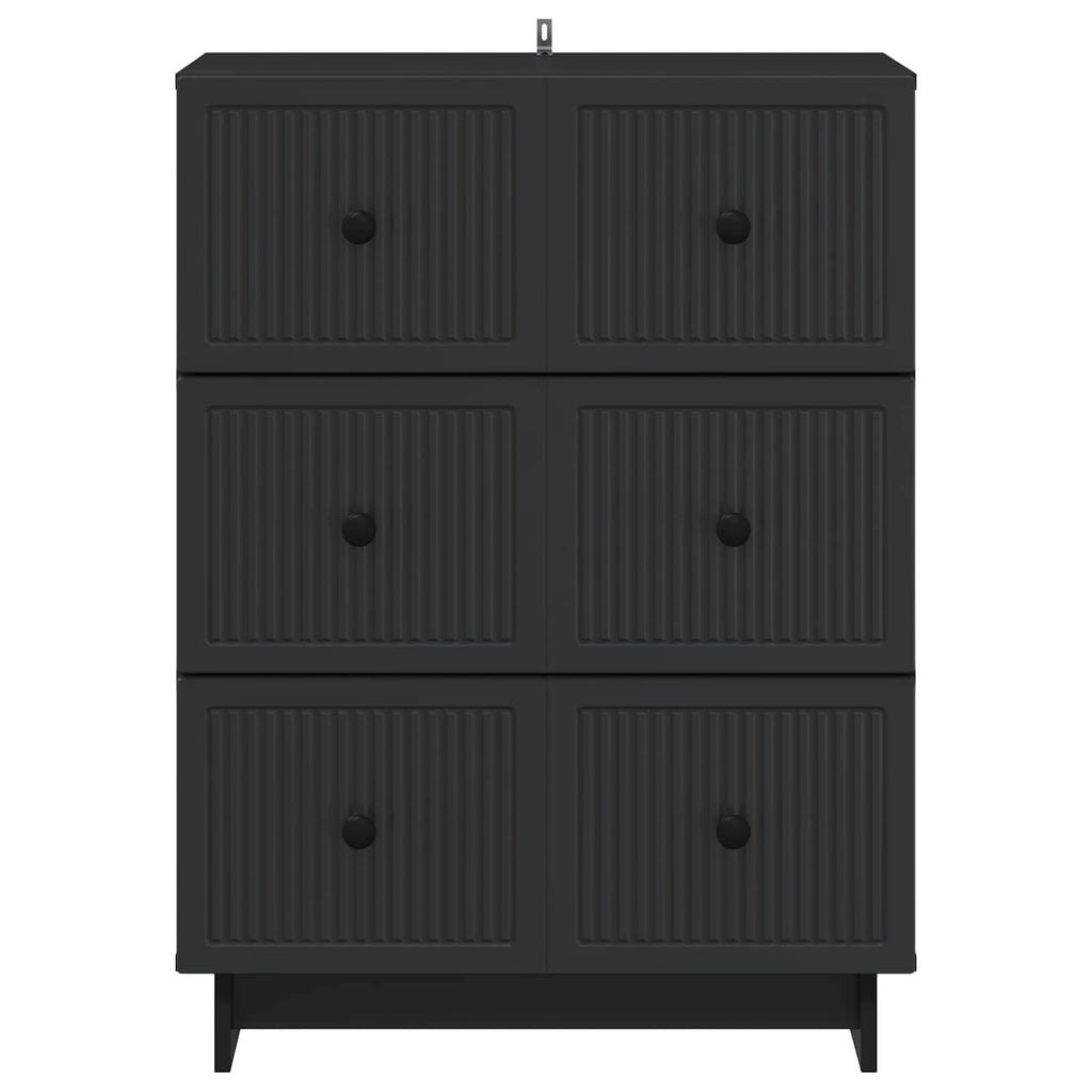 Schubladenschrank Schwarz 66 x 34,5 x 90 cm Holzwerkstoff