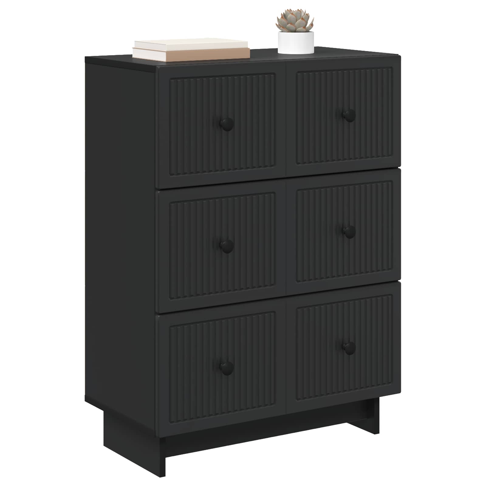 Schubladenschrank Schwarz 66 x 34,5 x 90 cm Holzwerkstoff