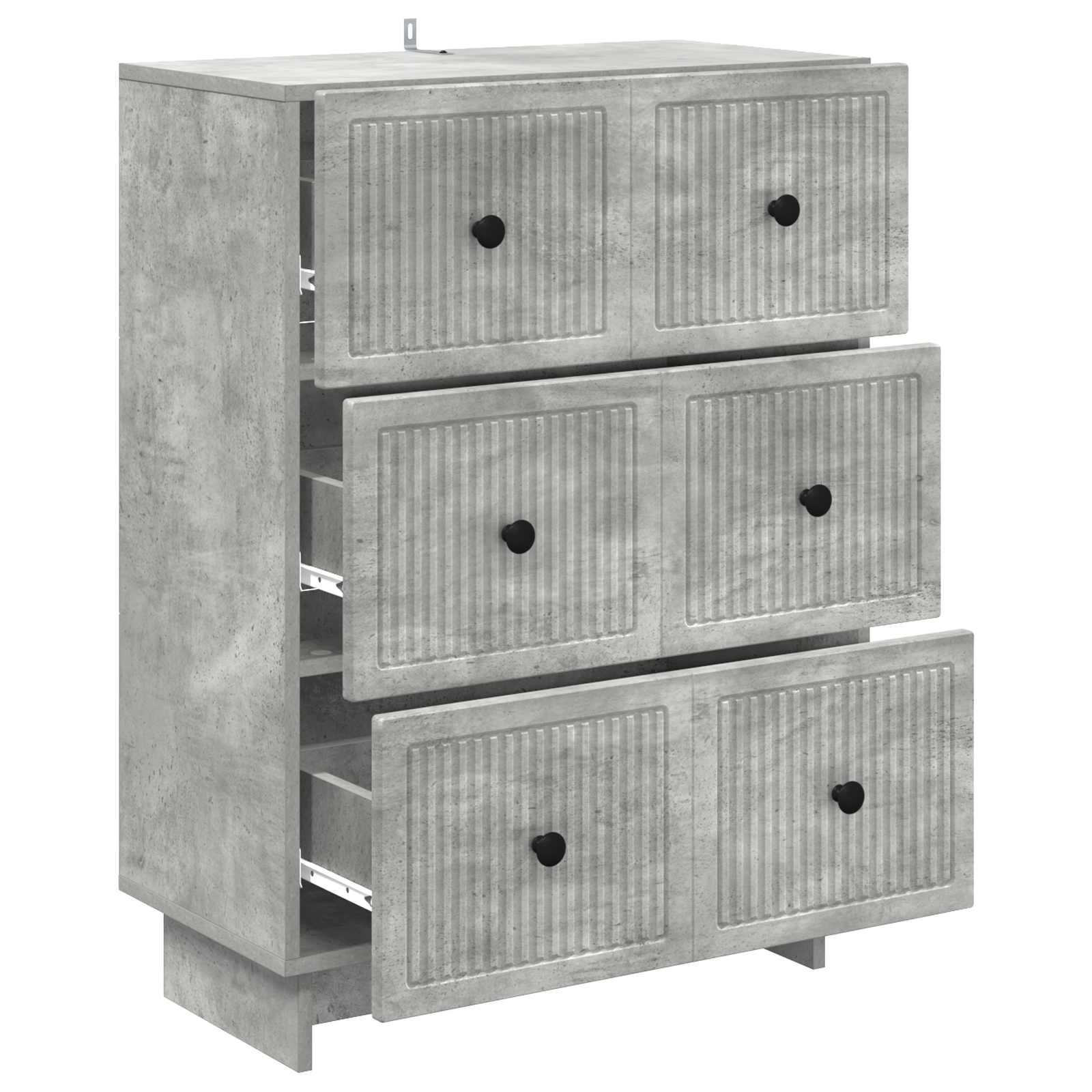 Schubladenschrank Betongrau 66 x 34,5 x 90 cm Holzwerkstoff