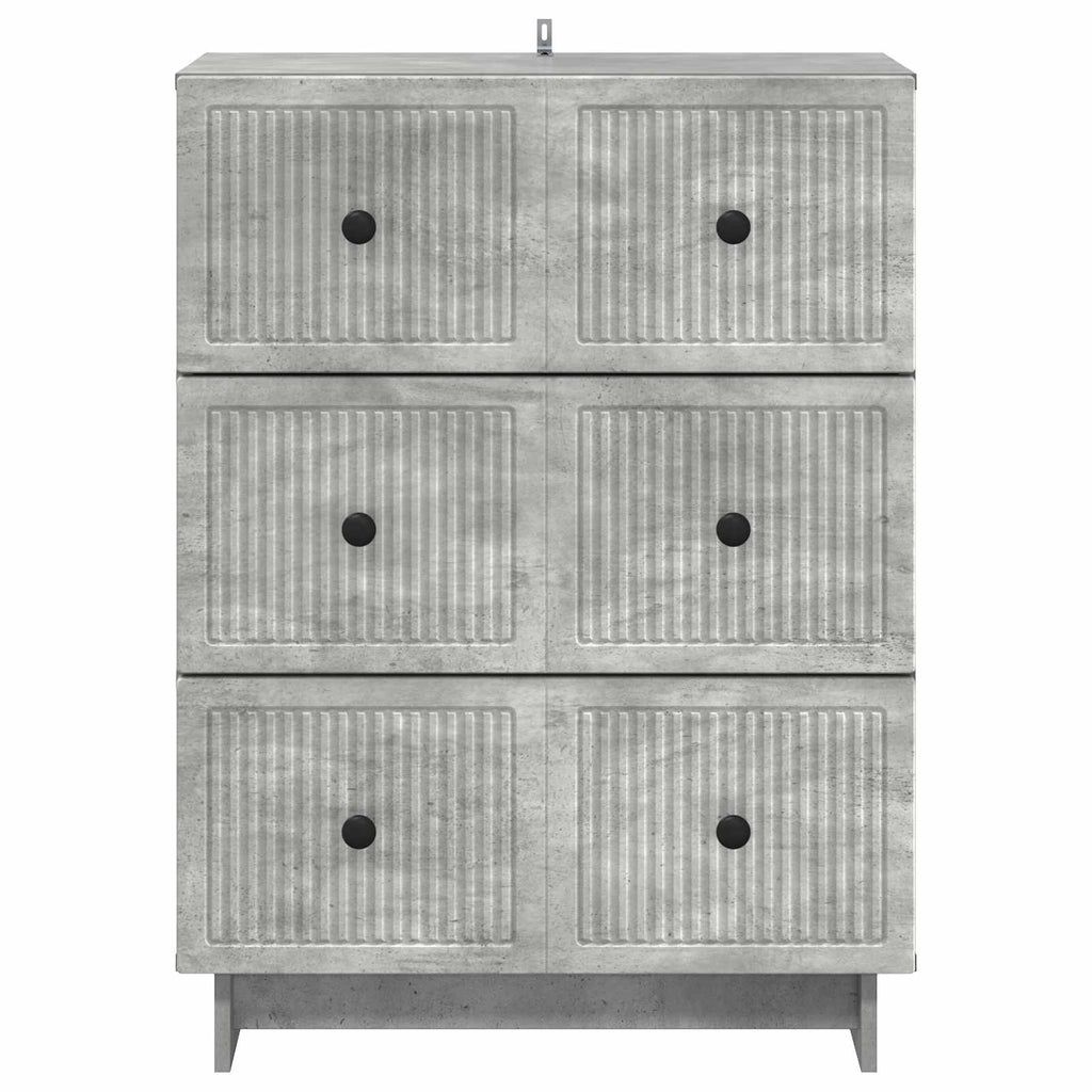 Schubladenschrank Betongrau 66 x 34,5 x 90 cm Holzwerkstoff