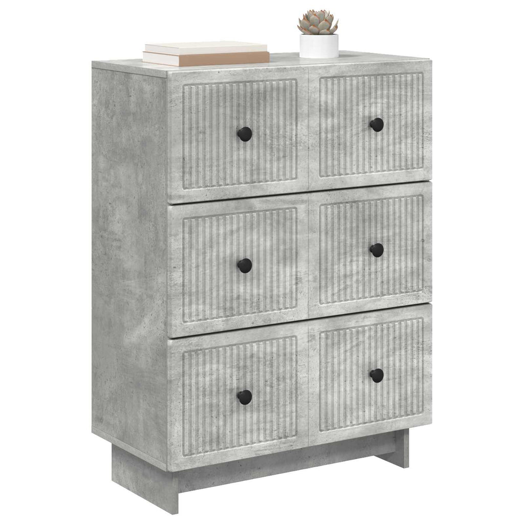 Schubladenschrank Betongrau 66 x 34,5 x 90 cm Holzwerkstoff
