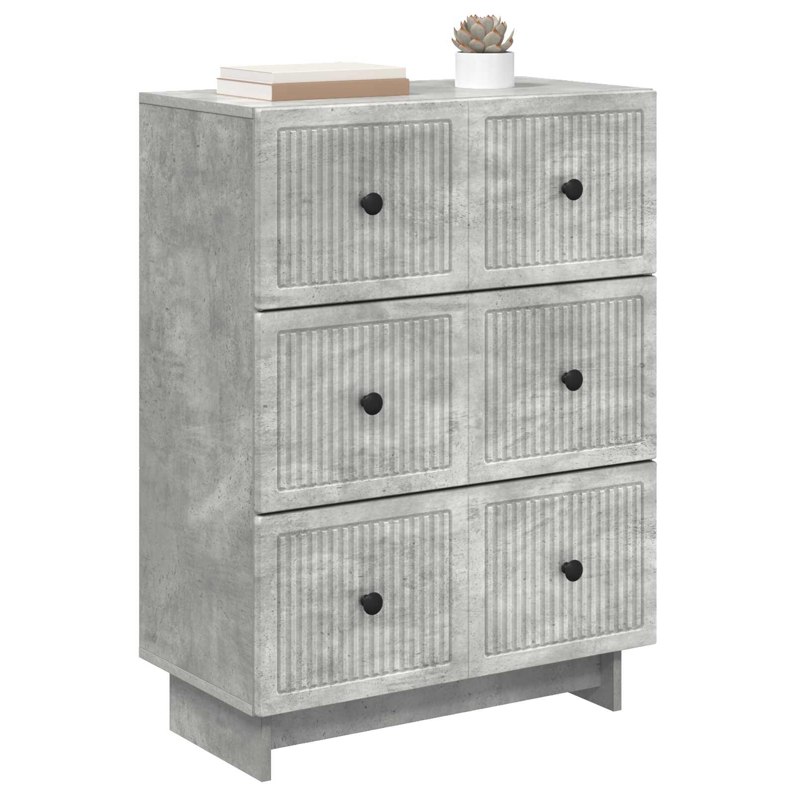 Schubladenschrank Betongrau 66 x 34,5 x 90 cm Holzwerkstoff