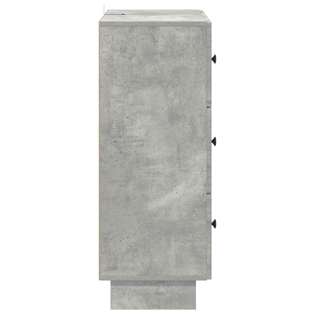Schubladenschrank Betongrau 66 x 34,5 x 90 cm Holzwerkstoff