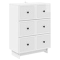 Schubladenschrank Hochglanz Weiß 66 x 34,5 x 90 cm
