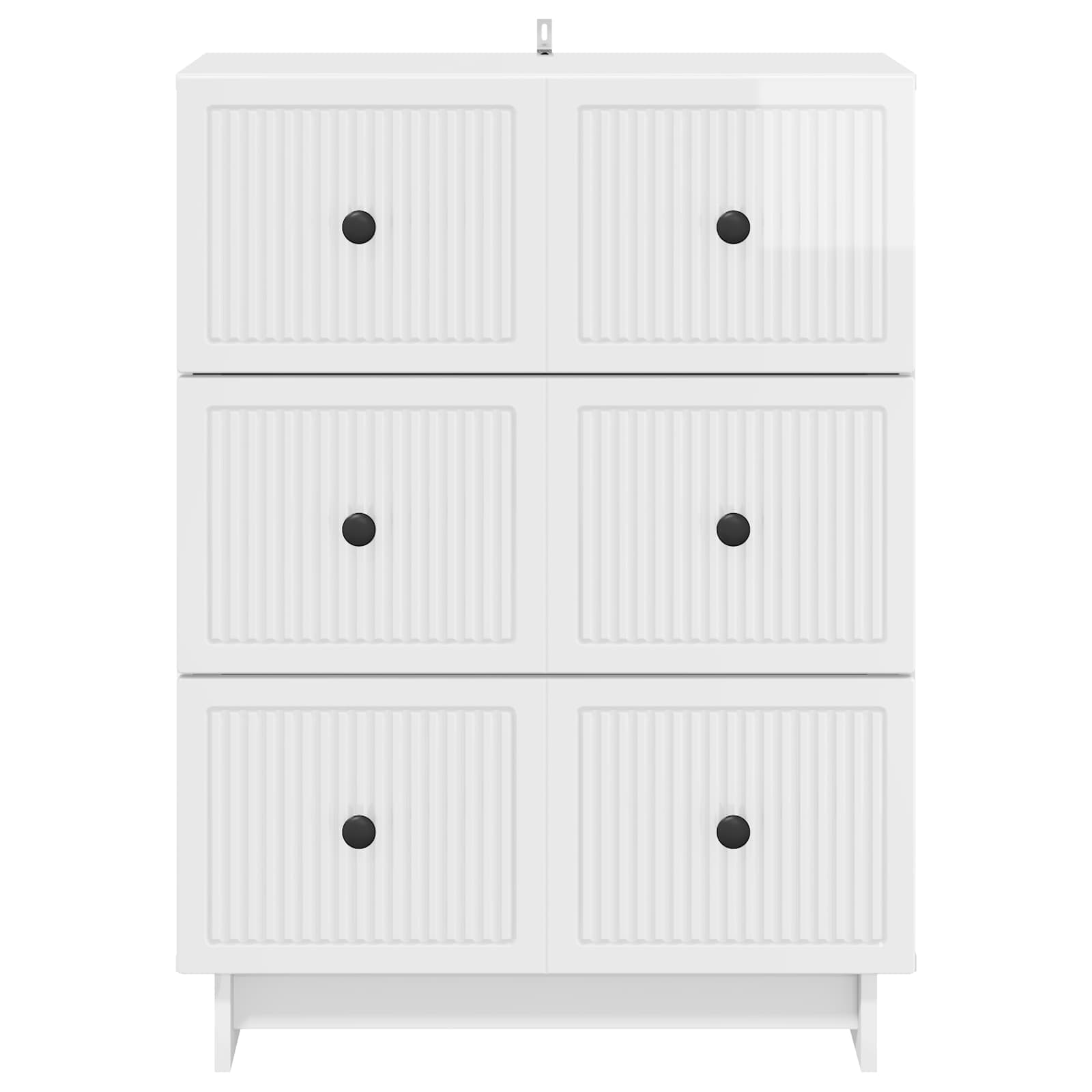 Schubladenschrank Hochglanz Weiß 66 x 34,5 x 90 cm