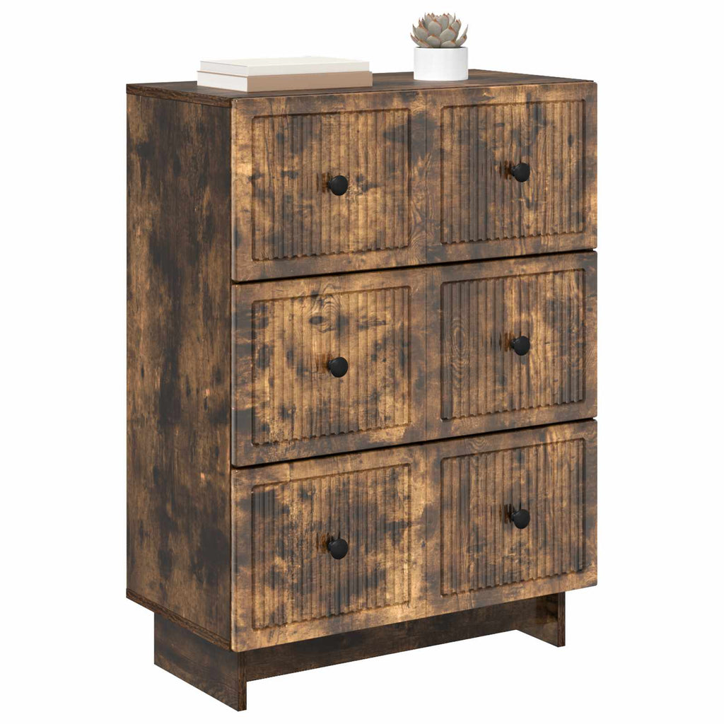 Schubladenschrank Geräucherte Eiche 66 x 34,5 x 90 cm